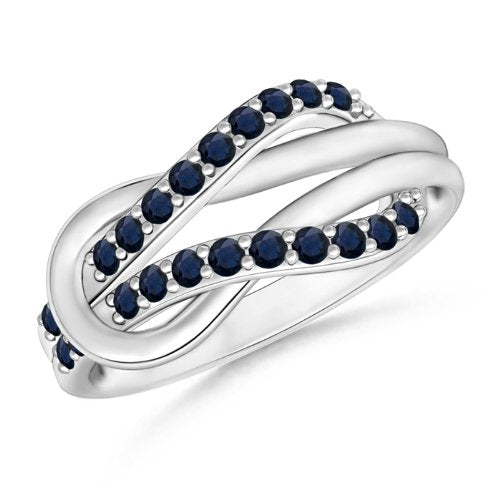Blue Sapphire Encrusted Infinity Knot Ring - 21GG05