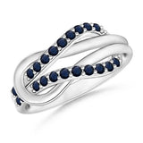 Blue Sapphire Encrusted Infinity Knot Ring - 21GG05