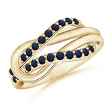 Blue Sapphire Encrusted Infinity Knot Ring - 21GG05