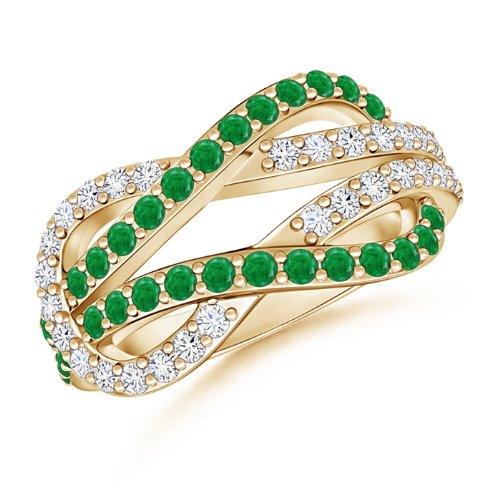 Emerald and Diamond Love Knot Ring - 21GG14