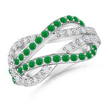 Emerald and Diamond Love Knot Ring - 21GG14
