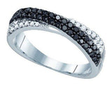 Black Diamond Round Brilliant Cut Twist Engagement Ring - 21GG19