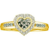 Yellow Gold Blue & White Diamond Engagement Ring - 21GG31