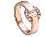 0.15 CT CERTIFIED H / SI ROUND CUT SOLID 18K ROSE GOLD DIAMOND ENGAGEMENT RING - 21GG44
