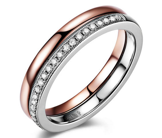 18K Rose Gold & 18K White Gold Diamond Bridal Set - 21GG45