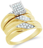 Diamond Mens and Ladies Couple Trio Wedding Set - 21GG53