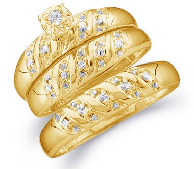 Couple His & Hers Trio Wedding Set - 21GG54