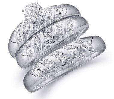 Couple His & Hers Trio Wedding Set - 21GG54