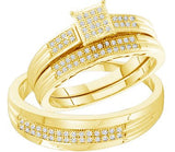 10K Gold Couple's Diamond Wedding Band Set (1/4 cttw) - 21GG57