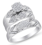 Diamond Mens and Ladies Wedding Set - 21GG59