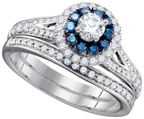 0.86Ctw Blue Diamond Bridal Set - 21GG73