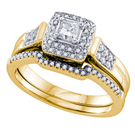 0.50 Carat Princess Cut & Round Diamond Bridal Set - 21GG76