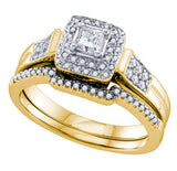 0.50 Carat Princess Cut & Round Diamond Bridal Set - 21GG76