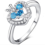 Sterling Silver Blue Topaz Apple Ring  - 07AB47