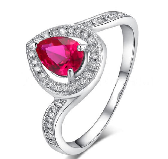 Ruby with Diamonds Engagement Ring - 21GG89