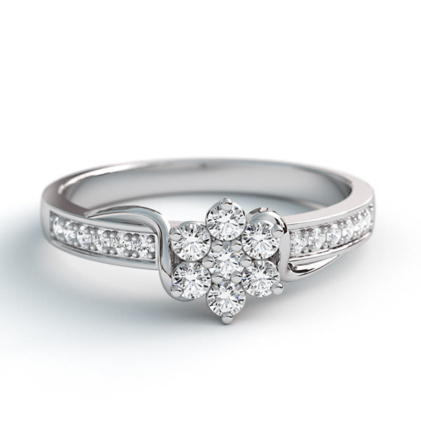 Gold Flower Engagement Ring - 22GG13