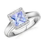 Square Tanzanite and Diamond Engagement Ring - 22GG14