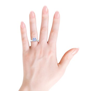 Square Tanzanite and Diamond Engagement Ring - 22GG14