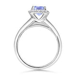 Square Tanzanite and Diamond Engagement Ring - 22GG14