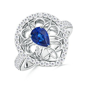 Pear Sapphire and Round Diamond Ring - 22GG17