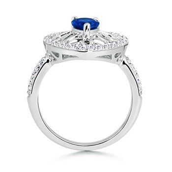 Pear Sapphire and Round Diamond Ring - 22GG17