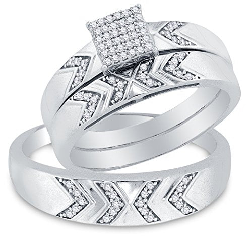 White Gold Round Diamond Trio Set - 22GG20