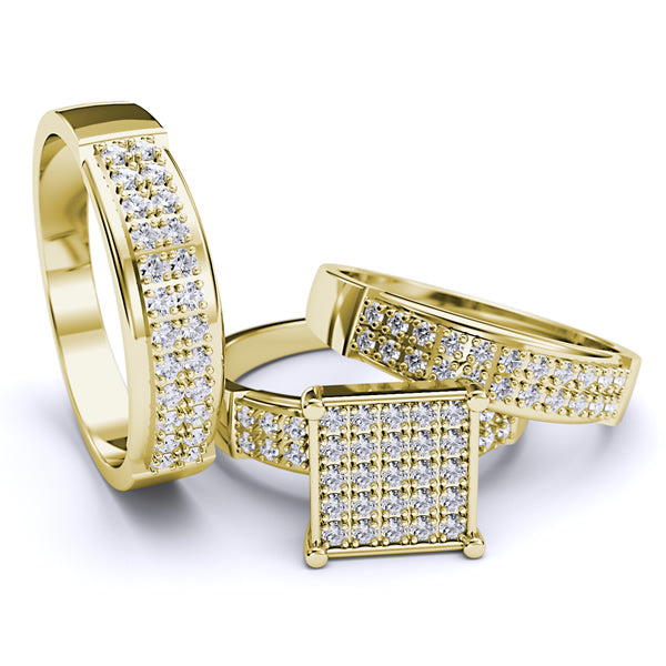 Gold Trio Wedding Set - 24GG08