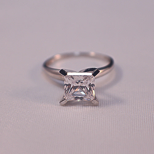Princess Cut Solitare Engagement Ring in 14K Gold - 24GG25