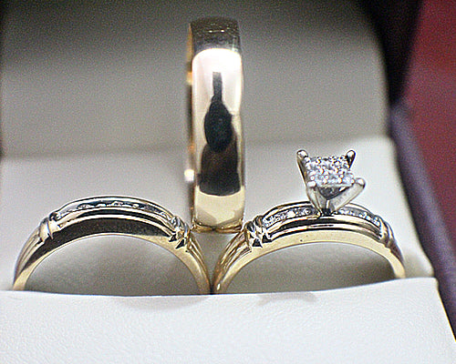 Gold with Diamonds Wedding Set - 24GG26