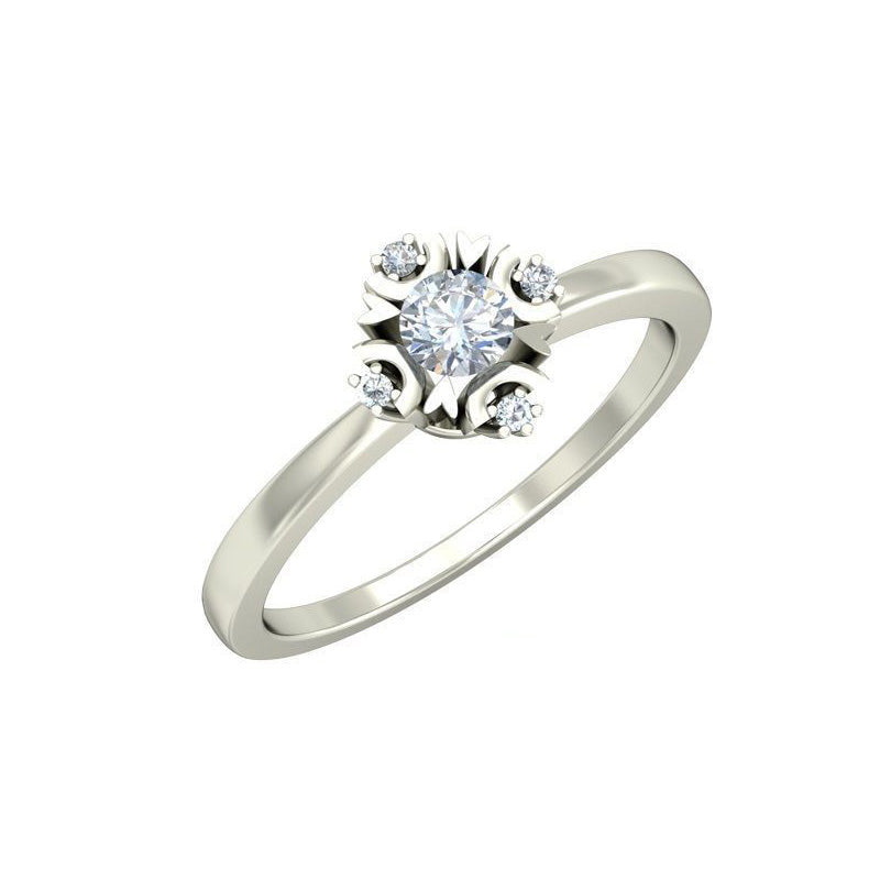 0.59ct Round Diamond Gold Engagement Ring - 27GG14