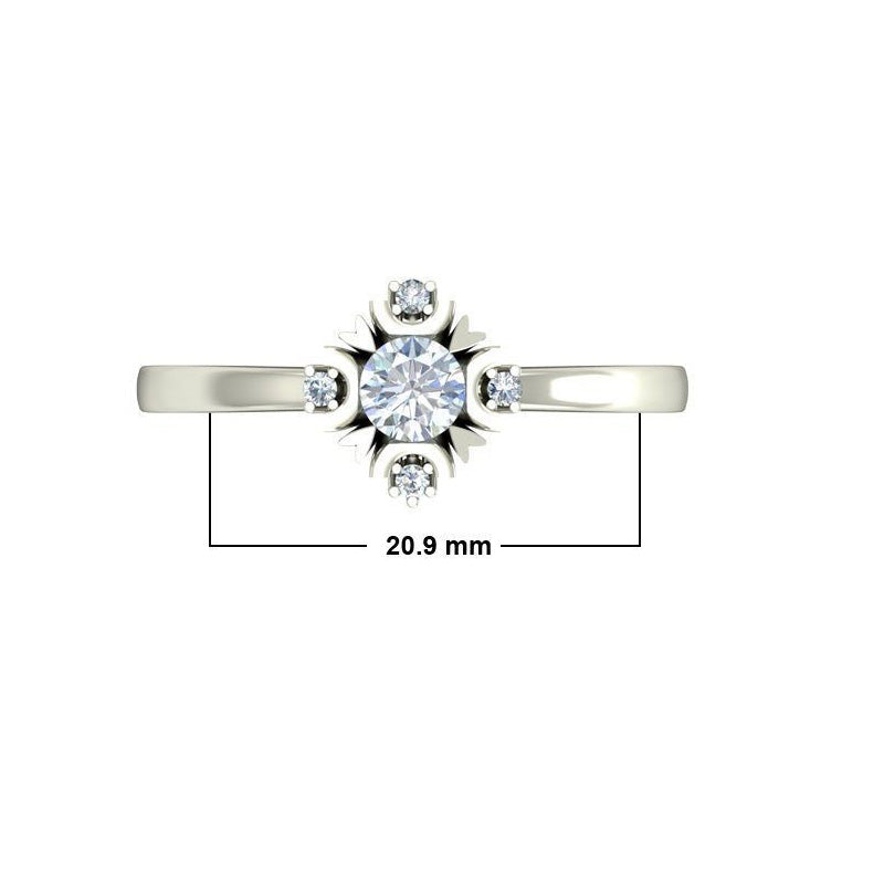 0.59ct Round Diamond Gold Engagement Ring - 27GG14