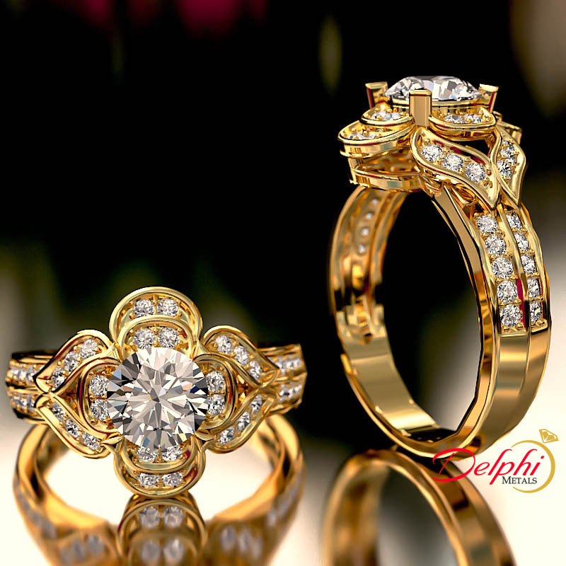 1.19ct Round Diamond Gold Engagement Ring - 27GG15