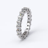 3.4ct Princess Cut Channel Gold Wedding Band - 27GG17