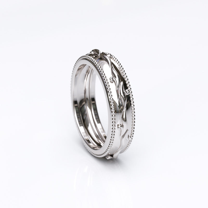 Patterned Gold Wedding Band - 27GG19