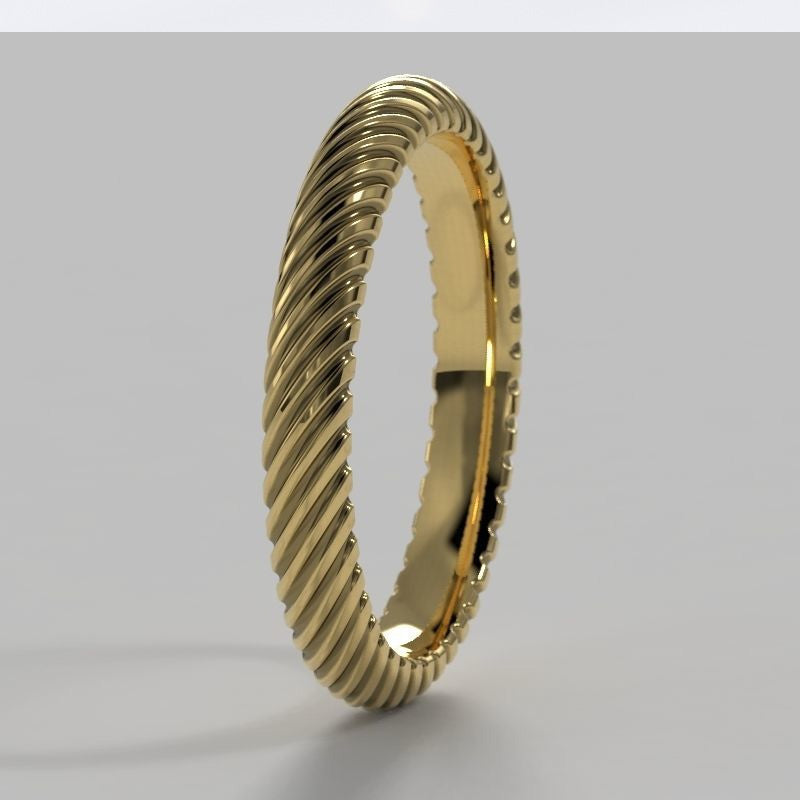 Ribbed Eternity Gold Wedding Band - 27GG20V