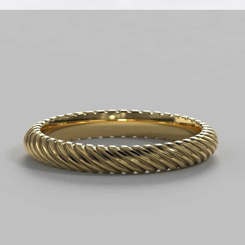 Ribbed Eternity Gold Wedding Band - 27GG20V