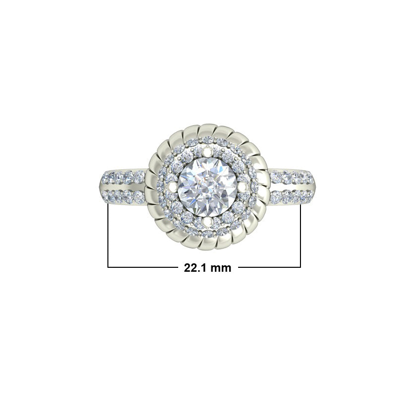1.34ct Brilliant Cut Halo Gold Engagement Ring - 27GG24