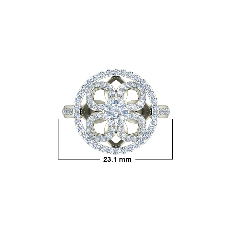 1.42ct Brilliant Cut Flower Inspired Gold Engagement Ring - 27GG26