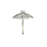 2.0ct Brilliant Cut Sedge Hat Inspired Gold Engagement Ring - 27GG29