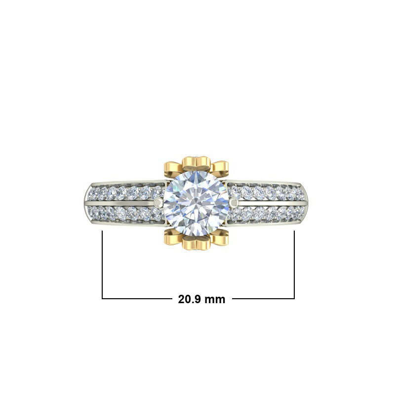 1.13ct Brilliant Cut Two Tone Gold Engagement Ring - 27GG33