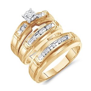 GOLD/DIAMOND WEDDING SET