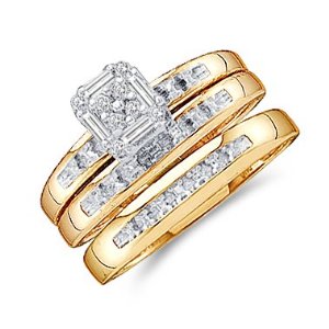 GOLD/DIAMOND WEDDING SET