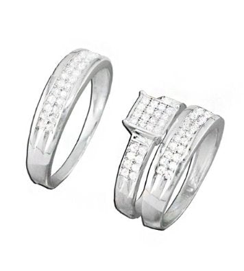 STERLING SILVER WEDDING SET