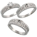 STERLING SILVER WEDDING SET