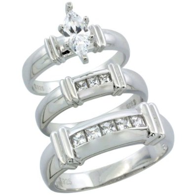 STERLING SILVER WEDDING SET