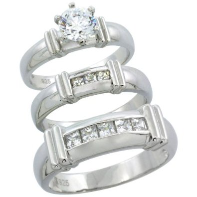 STERLING SILVER WEDDING SET