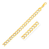 12.18 mm 14k Two Tone Gold Pave Curb Chain-rx02883-26