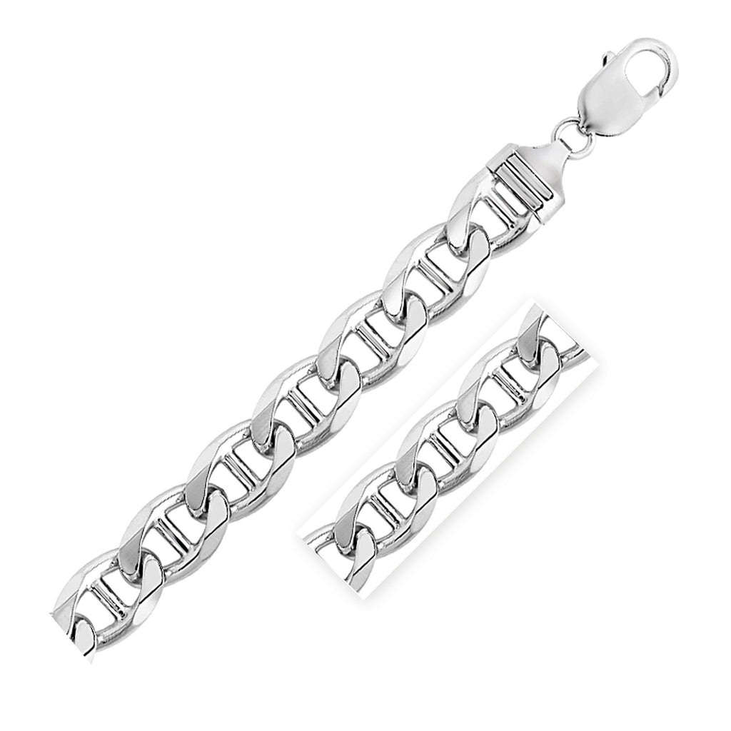 Sterling Silver Rhodium Plated Mariner Chain 10mm-rx03044-24