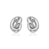 14k White Gold Polished Knot Earrings-rx6446