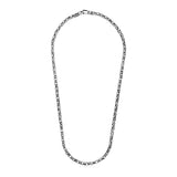 Sterling Silver Gunmetal Finish Byzantine Chain Necklace-rx14686-24